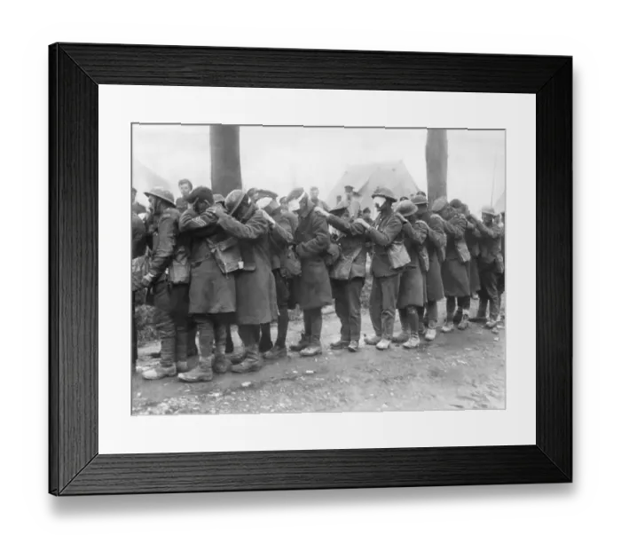 Framed Print : British Soldiers After Being Blinded by Mustard Gas Framed Print : British Soldiers After Being Blinded by Mustard Gas
