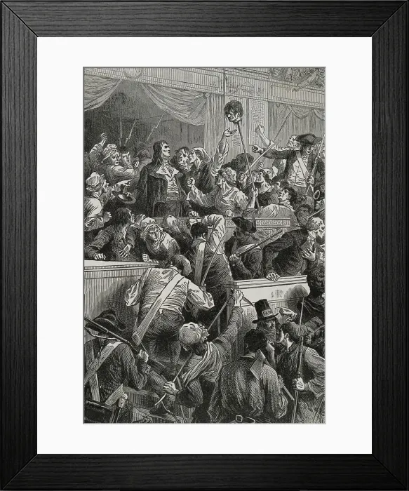 Framed Print : People Rioting in Convention Hall Framed Print : People Rioting in Convention Hall