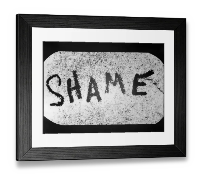 Framed Print : Display of Word Shame in Bold Letters Framed Print : Display of Word Shame in Bold Letters