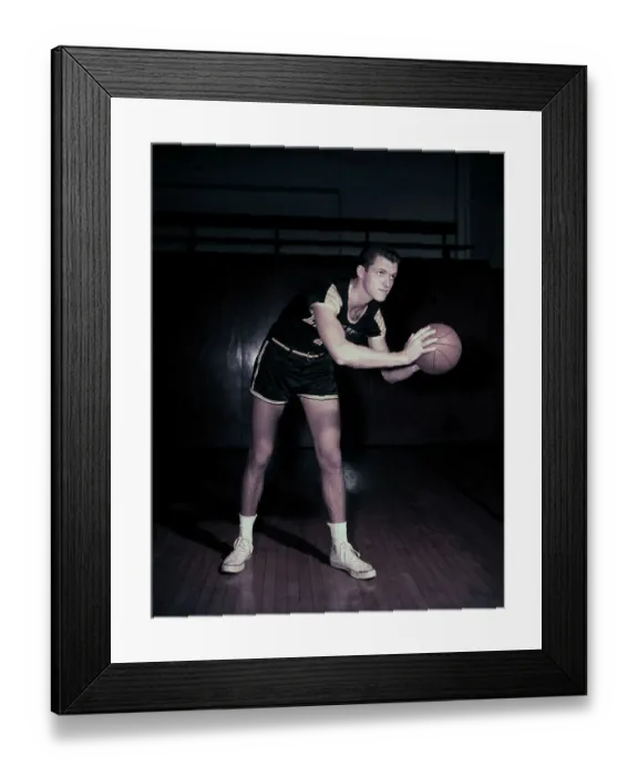 Framed Print : Tom Gola in Throwing Position Framed Print : Tom Gola in Throwing Position