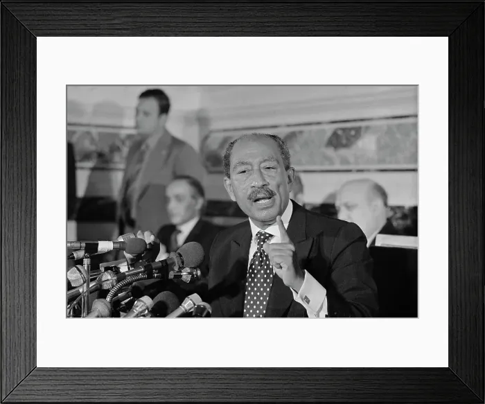 Framed Print : Anwar Sadat Gesturing While Speaking Framed Print : Anwar Sadat Gesturing While Speaking