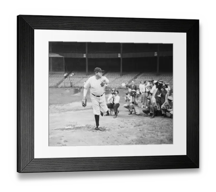 Framed Print : Photographers Taking Pictures of Babe Ruth Framed Print : Photographers Taking Pictures of Babe Ruth