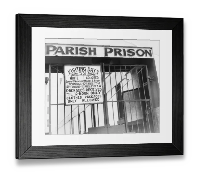 Framed Print : Segregation Sign At New Orleans Prison