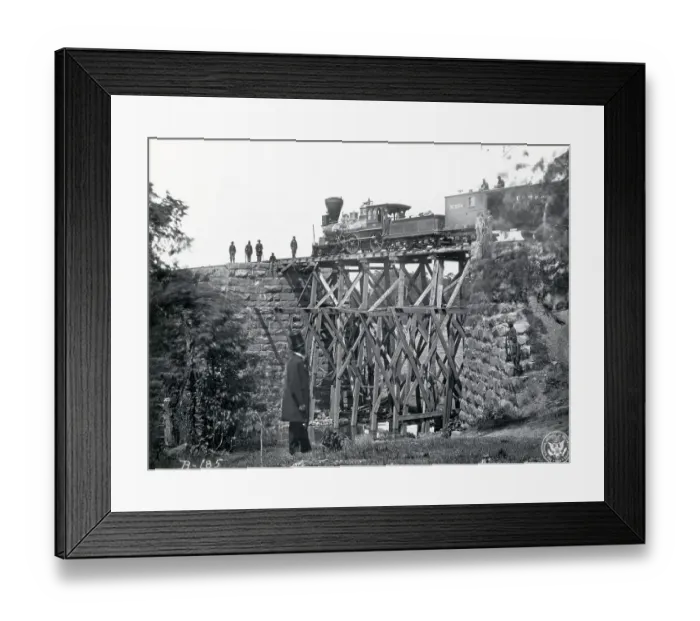 Framed Print : Locomotive Crossing Wooden Bridge Framed Print : Locomotive Crossing Wooden Bridge