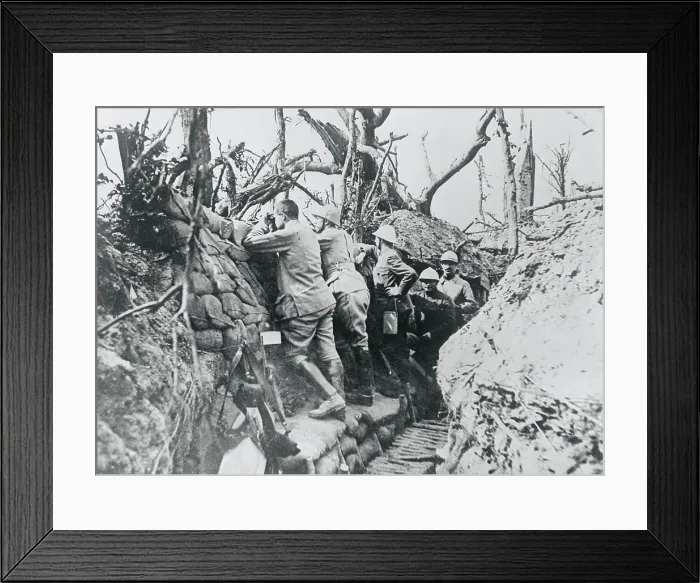 Framed Print : French Soldiers in Trench Screened From Observation Framed Print : French Soldiers in Trench Screened From Observation