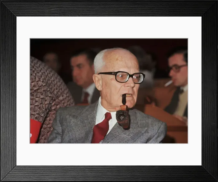 Framed Print : Sandro Pertini Smoking a Pipe Framed Print : Sandro Pertini Smoking a Pipe