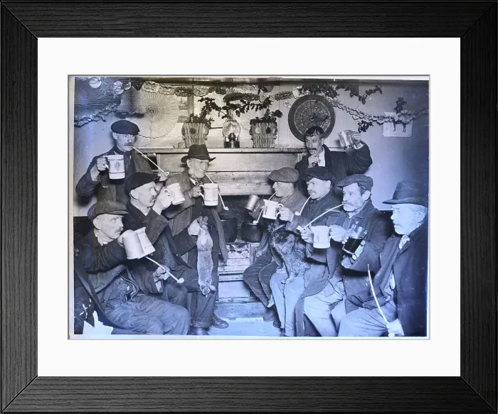 Framed Print : Brits Smoking, Drinking, Prepare Toast Framed Print : Brits Smoking, Drinking, Prepare Toast