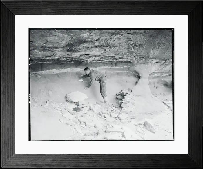 Framed Print : Inspecting Cave Painting Framed Print : Inspecting Cave Painting