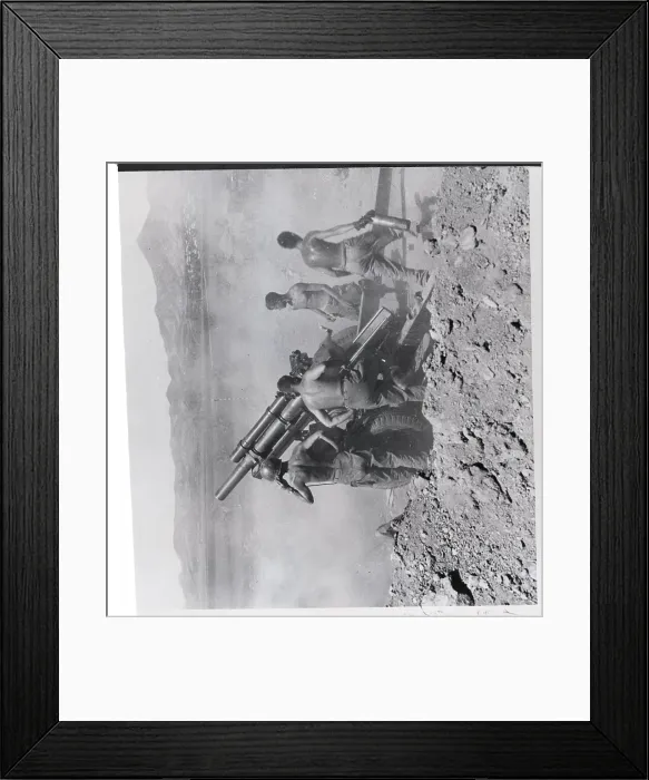 Framed Print : US Soldiers Firing Howitzer on North Korean Positions