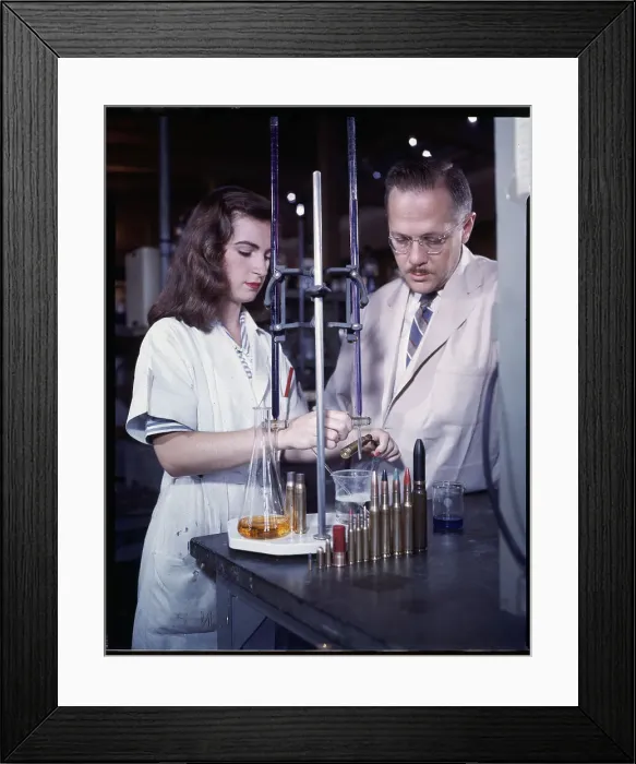 Framed Print : Home Front Women Workers / Laboratory Framed Print : Home Front Women Workers / Laboratory