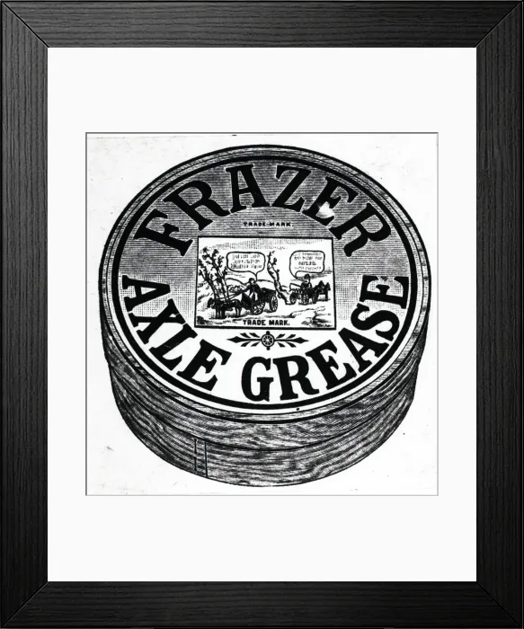 Framed Print : Frazer Axle Grease for Wagons