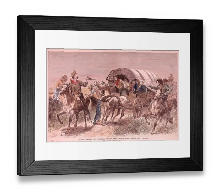 Framed Print : Oklahoma Boomers Stopping Invaders Framed Print : Oklahoma Boomers Stopping Invaders