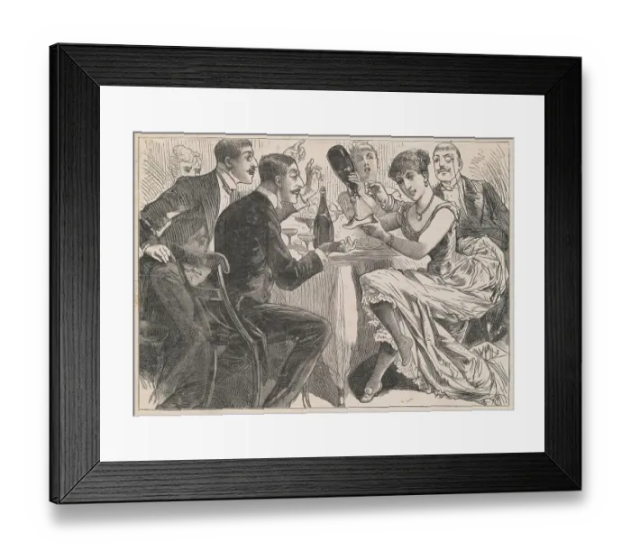 Framed Print : Woman Pouring Champagne in Shoe Framed Print : Woman Pouring Champagne in Shoe