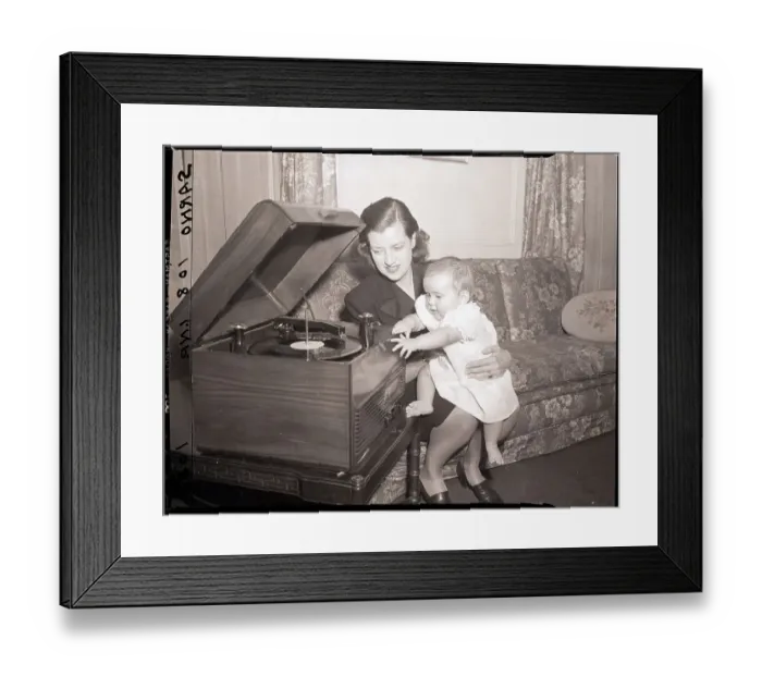 Framed Print : Benny Goodman's Wife & Child At Home Framed Print : Benny Goodman's Wife & Child At Home