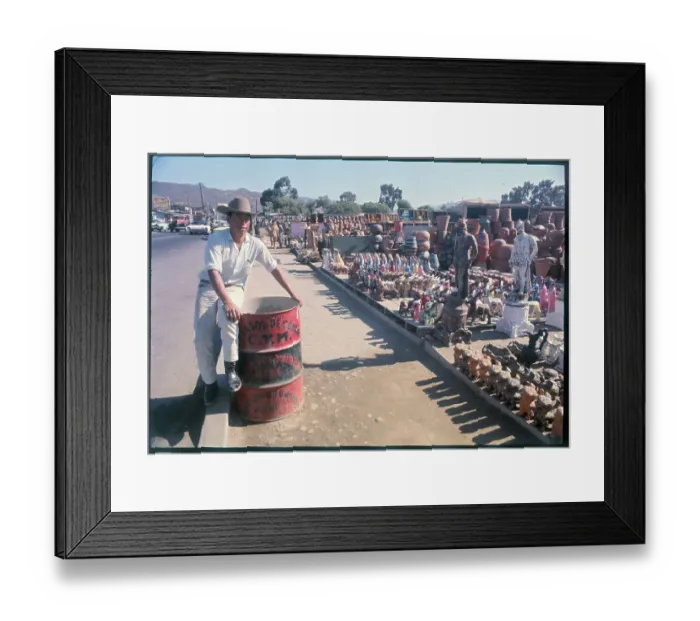 Framed Print : Market Scene Alongside Street Framed Print : Market Scene Alongside Street