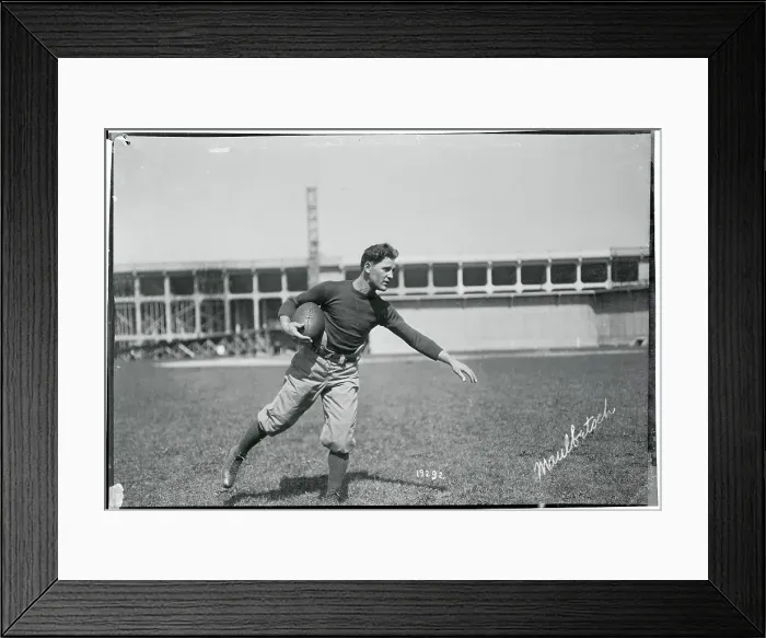 Framed Print : John Maulbetsch Posing with Football Framed Print : John Maulbetsch Posing with Football