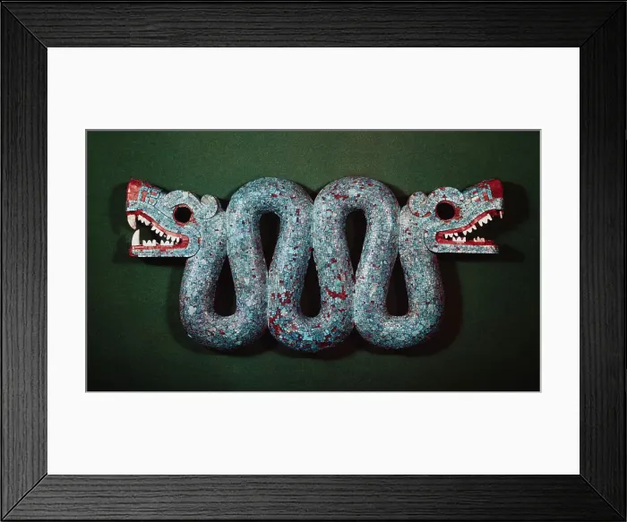 Framed Print : 15th-Century Aztec Serpent Turquoise Inlaid Pin