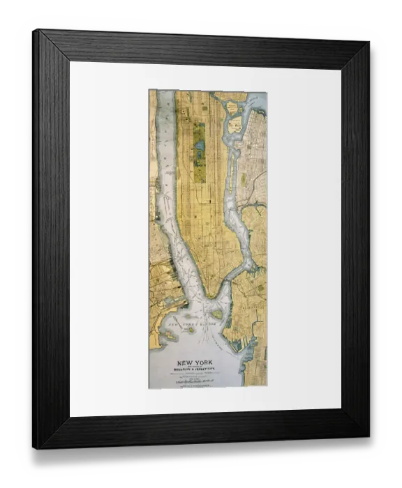 Framed Print : Map of Manhattan Framed Print : Map of Manhattan