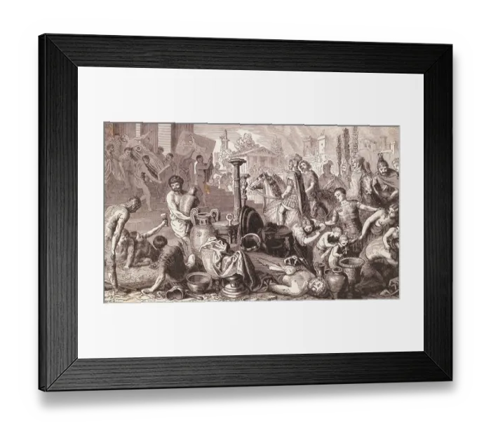 Framed Print : Romans Plundering Corinth Framed Print : Romans Plundering Corinth