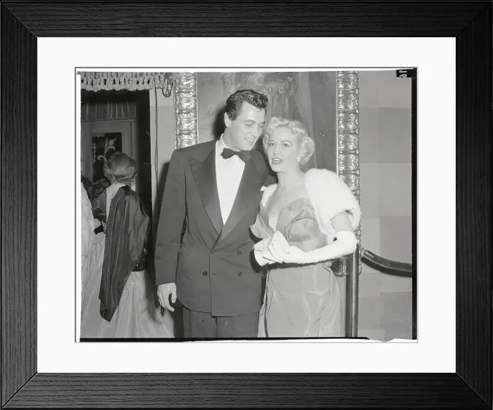 Framed Print : Actor Rock Hudson and Actor Marilyn Maxwell