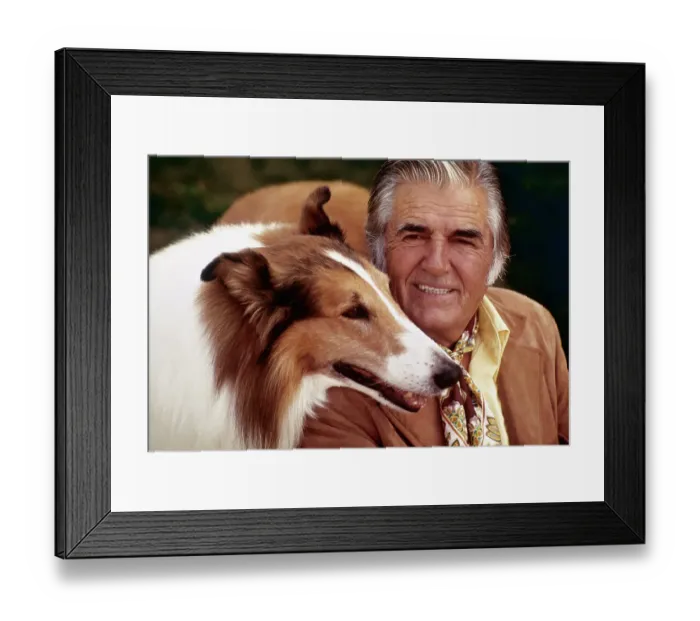 Framed Print : Rudd Weatherwax with Lassie Framed Print : Rudd Weatherwax with Lassie