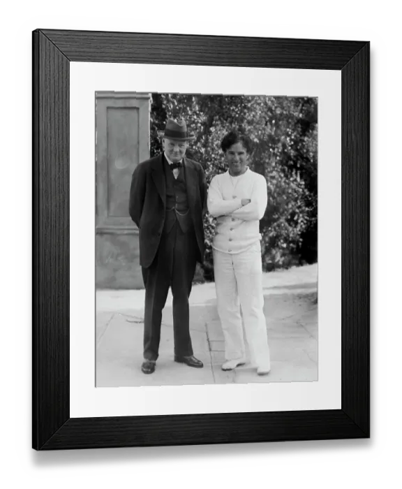 Framed Print : Winston Churchill And Carlie Chaplin Framed Print : Winston Churchill And Carlie Chaplin