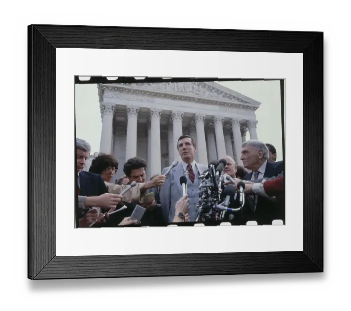 Framed Print : Bob Jones III Outside Courthouse at Microphones Framed Print : Bob Jones III Outside Courthouse at Microphones