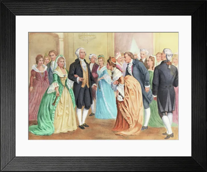 Framed Print : George and Martha Washington at Presidential Reception Framed Print : George and Martha Washington at Presidential Reception