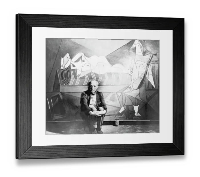 Framed Print : Picasso in Front of One of His Paintings