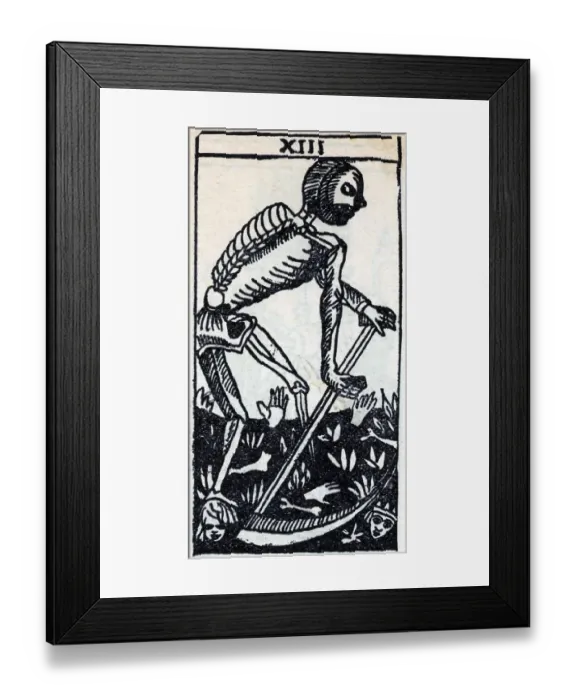 Framed Print : Woodcut Of The Grim Reaper Framed Print : Woodcut Of The Grim Reaper