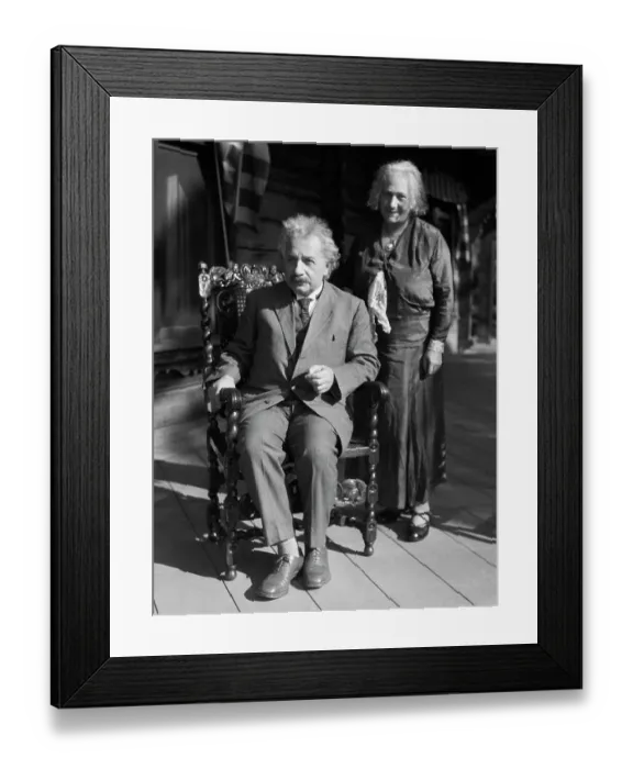 Framed Print : Albert and Elsa Einstein Framed Print : Albert and Elsa Einstein