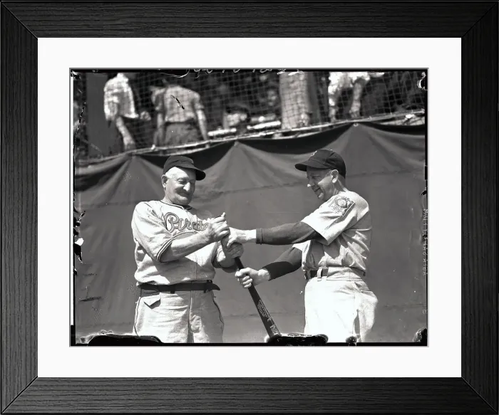 Framed Print : Honus Wagner and Eddie Collins Playing With Bat Framed Print : Honus Wagner and Eddie Collins Playing With Bat