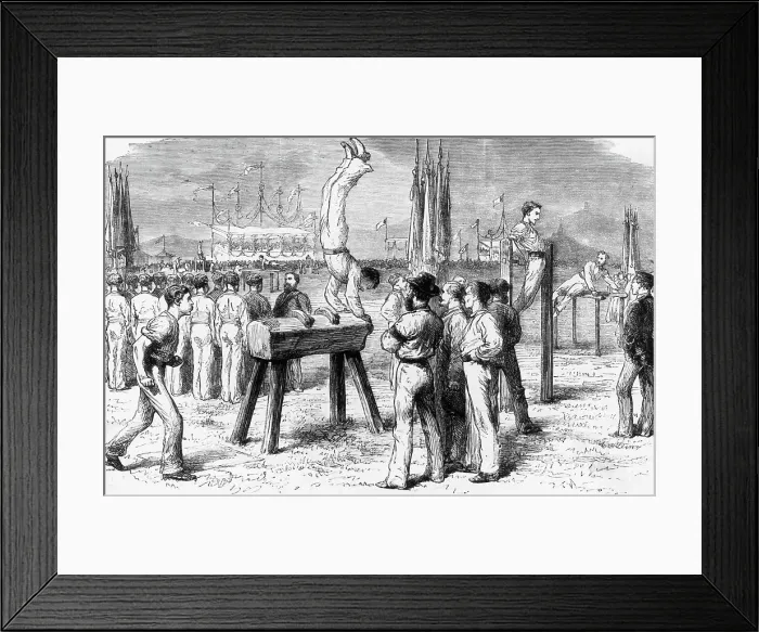 Framed Print : Sketch Of Man Performing On Pommel Horse Framed Print : Sketch Of Man Performing On Pommel Horse