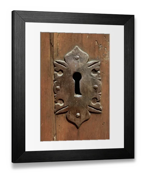 Framed Print : Decorative Iron Keyhole Framed Print : Decorative Iron Keyhole
