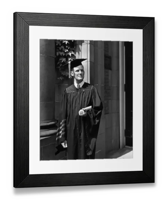 Framed Print : Princeton University Graduate in Gown and Mortarboard Framed Print : Princeton University Graduate in Gown and Mortarboard