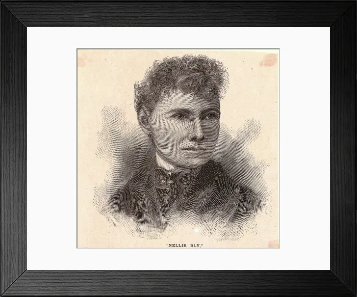 Framed Print : Engraving of Nellie Bly (Elizabeth Cochrane) Framed Print : Engraving of Nellie Bly (Elizabeth Cochrane)