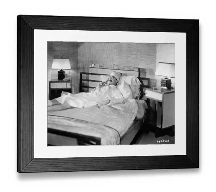 Framed Print : Groucho Marx on Bed Framed Print : Groucho Marx on Bed