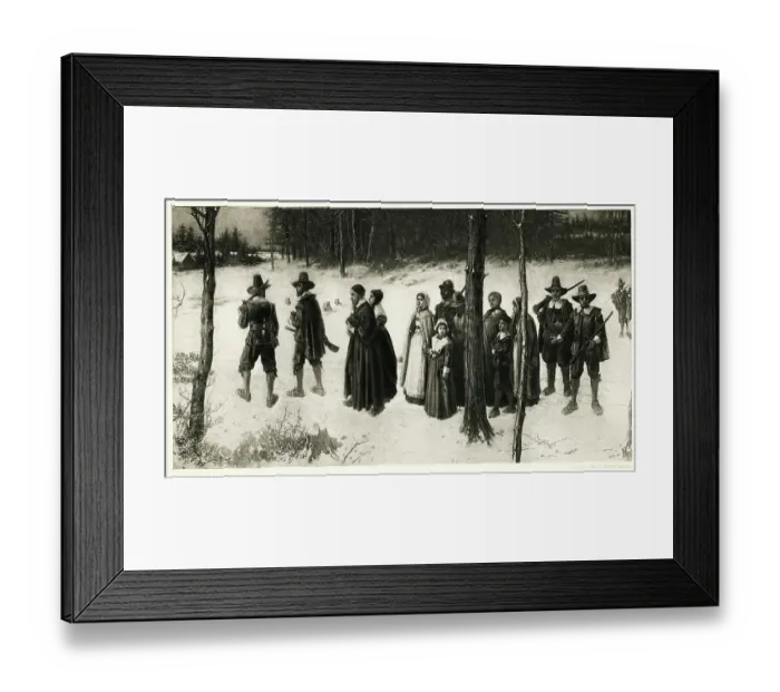 Framed Print : Engraving by George Barrie After Puritans Going to Church by George H. Boughton Framed Print : Engraving by George Barrie After Puritans Going to Church by George H. Boughton