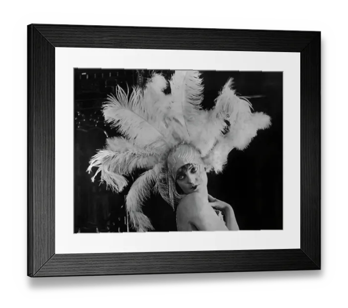 Framed Print : Woman Wearing Feather Headdress Framed Print : Woman Wearing Feather Headdress