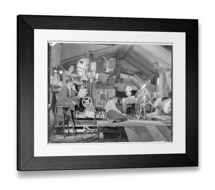 Framed Print : Greta Garbo and Camera Crew on Set of The Painted Veil