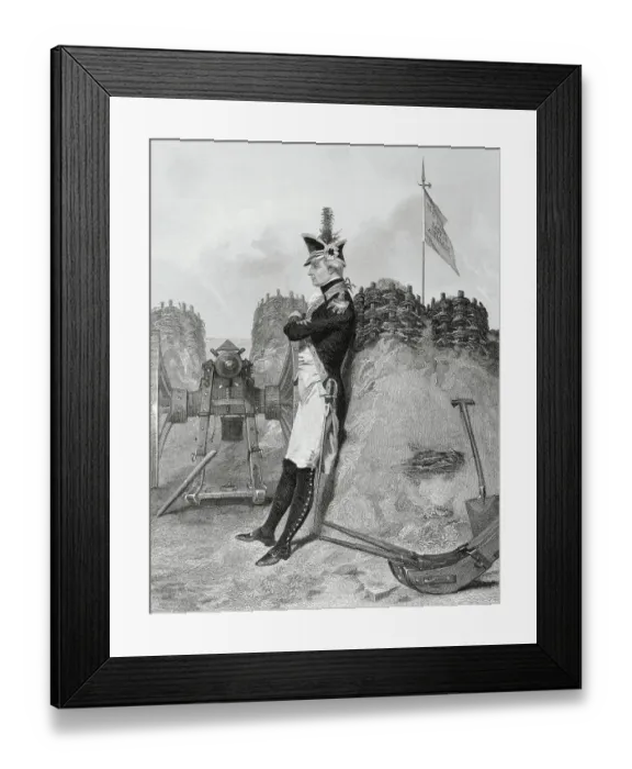 Framed Print : Drawing of Alexander Hamilton Waiting in Fort Framed Print : Drawing of Alexander Hamilton Waiting in Fort