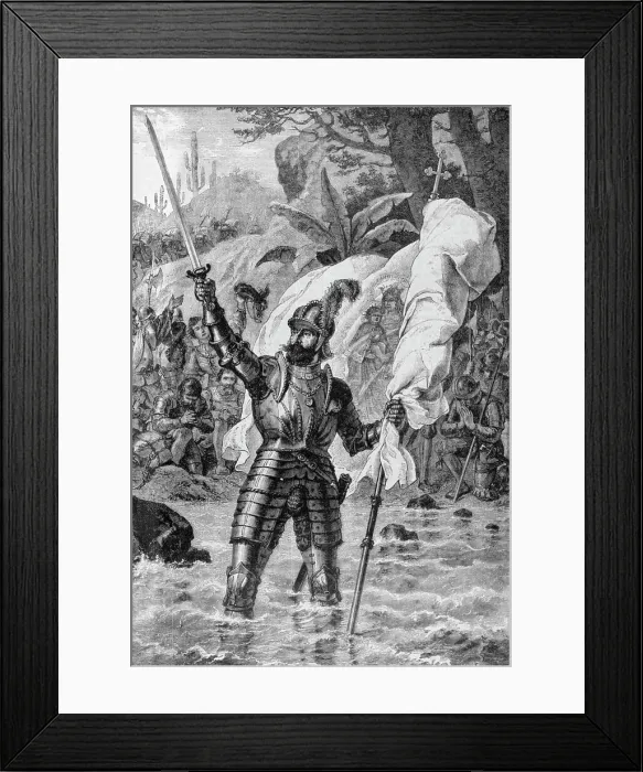 Framed Print : Vasco De Balboa Taking The Pacific Framed Print : Vasco De Balboa Taking The Pacific