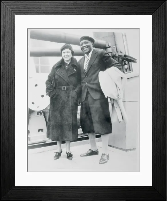 Framed Print : Jack Johnson and Wife on the S.S. Bremen Framed Print : Jack Johnson and Wife on the S.S. Bremen