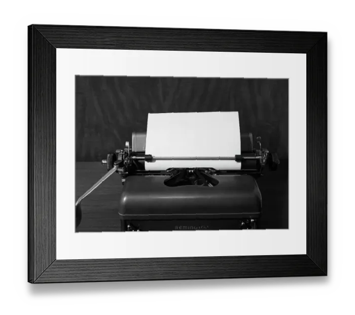 Framed Print : Close-Up Of Remington Typewriter & Paper Framed Print : Close-Up Of Remington Typewriter & Paper