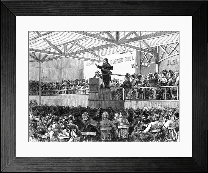 Framed Print : Moody And Sankey In Revival Meeting Framed Print : Moody And Sankey In Revival Meeting