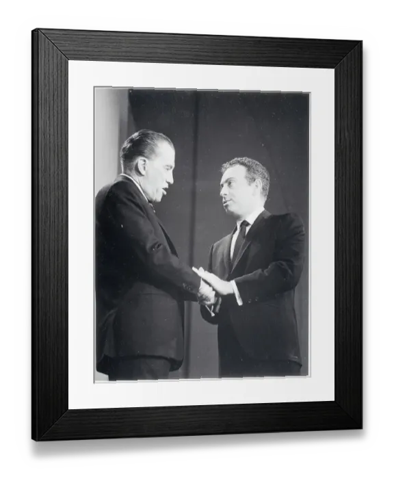 Framed Print : Ed Sullivan Shakes Hands with Jackie Mason Framed Print : Ed Sullivan Shakes Hands with Jackie Mason