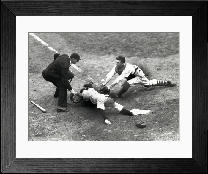 Framed Print : Joe Di Maggio Slides Safely Home Framed Print : Joe Di Maggio Slides Safely Home