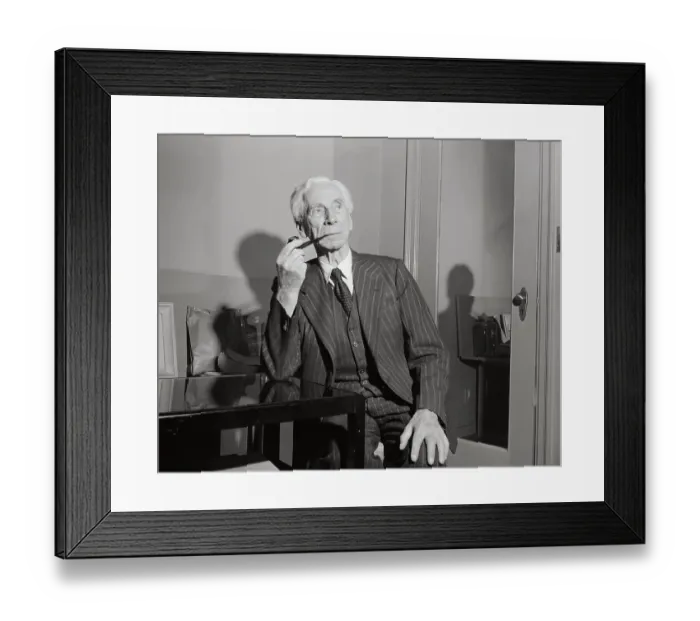 Framed Print : Earl Bertrand Russell Sitting and Smoking Pipe Framed Print : Earl Bertrand Russell Sitting and Smoking Pipe