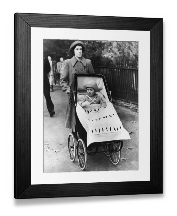 Framed Print : Prince Charles In Stroller Framed Print : Prince Charles In Stroller