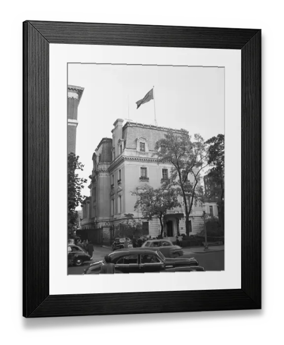 Framed Print : Soviet Flag Flies at Soviet Embassy in Washington Framed Print : Soviet Flag Flies at Soviet Embassy in Washington